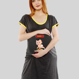 SillyBoom Printed Maternity Cotton T-Shirt Night Dress-picture-14