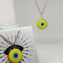 EL REGALO Yellow & Gold-Toned Evil Eye Tribal Necklace-image-38