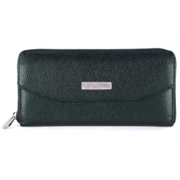 HiLEDER Women Green Genuine Leather Textured Purse Wallet (M)-picture-13