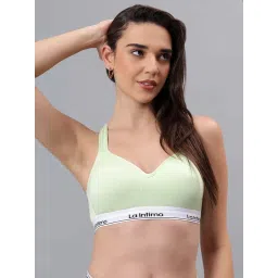 La Intimo Green Solid Seamless Padded Bra image 1