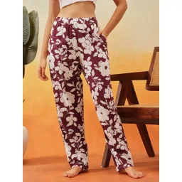 Clovia Rayon Floral Printed Lounge Pyjama with Pocket image 1