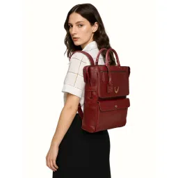 Hidesign Trinity 03 Genuine Leather Womens Maroon Backpack image 1