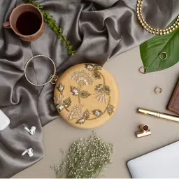 THE TAN CLAN Rashida Hand Embroidered Clutch-image-38