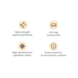 urban ladder create Florence Premium 1 Seater Fabric Sofa in Cobalt Colour image 6