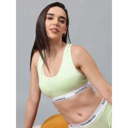 La Intimo Green Solid Seamless Padded Bra image 4