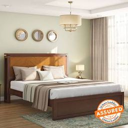urban ladder Miyako Solid Wood Queen Size Bed without Storage in Dark Walnut Finish-picture-4