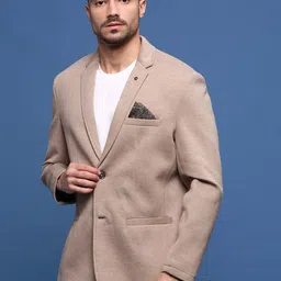 showoffff Men Solid Single Breasted Casual Blazer image 3