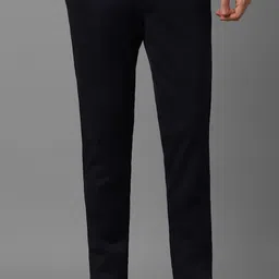 louis philippe Men Regular Fit Blue Cotton Blend Trousers-picture-12