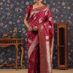 House of Pataudi Ethnic Woven Design Banarasi Saree image 1