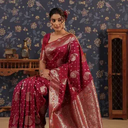House of Pataudi Ethnic Woven Design Banarasi Saree image 5