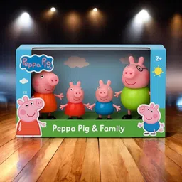 mahi zone Peppa Pig Family Set of 4, Peppa Pig, George, Daddy Pig, Mommy Pig Toys _M737 image 1