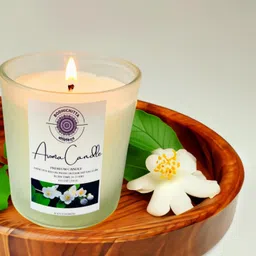 bodhichitta Jasmine Dreams Scented Candle - Floral Grace for Relaxation |20-22 Hrs Burn Time Candle-picture-22