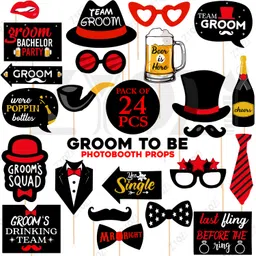 zyozi Groom to Be Props | Bachelor Party Props for Groom - Bachelor Party (Pack of 24) Photo Booth Board image 2