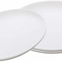 kanha white Microwave Safe Washable Super acrylic food grade plastic dinner Plates Set of 6 Plates for home and kitchen Dinner Plate image 2