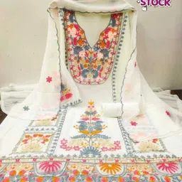 clothlemon Unstitched Georgette Salwar Suit Material Embroidered image 3