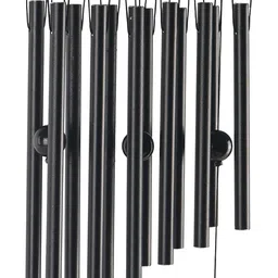 heart home Aluminium 12 Tubes Musical Wind Chimes for Balcony | Black Aluminium Windchime image 2