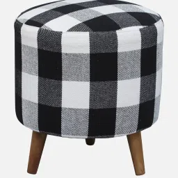 bohemiana from pepperfry Mozart Velvet Fabric Seating Stool image 4