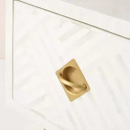 casagold Geometric Bone Inlay Study Table In White Finish image 5