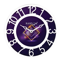 RANDOM Purple & White Printed Contemporary 20 cm Table Cum Wall Analogue Clock-picture-11