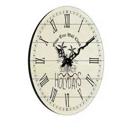 OLIVE TREE Beige & Balck Printed Analogue Contemporary Wall Clock image 2