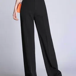 broadstar Women Loose Fit Black Lycra Blend Trousers-picture-16