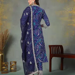 stylum Women Silk Blend Kurta Pant Dupatta Set image 2