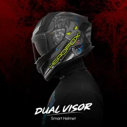 headfox N2F Shady AI Bluetooth Full Face Waterproof Helmet for Men with LED Blinker Motorbike Helmet image 2