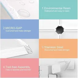 evrum 6-Door 8-Shelf Plastic almirah for kids, almirah of clothes ,cupboard PC Collapsible Wardrobe image 4