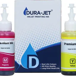 Dura-Jet T664 Ink For Ep L130,L380,L210,L220,L310, L350Printers - (C/M/Y/Bk - 70g x 4) Black + Tri Color Combo Pack Ink Bottle image 3