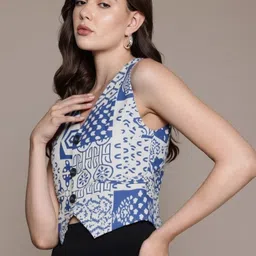 perfect productions Printed Women Waistcoat image 3