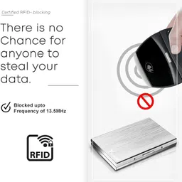 hydey Men & Women Travel, Formal, Casual, Evening/Party Silver Aluminium RFID Card Holder image 3