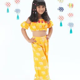 LIL DRAMA Girls Printed Crop Top With Trousers-image-42