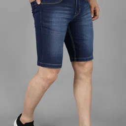 nivasu Solid Men Dark Blue Denim Shorts-picture-18
