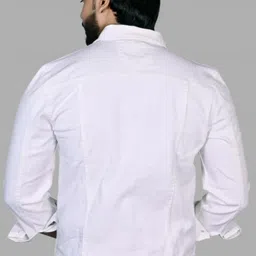 emmy word Men Solid Denim Jacket image 2