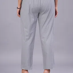 venitywave Women Regular Fit Grey Pure Cotton Trousers image 2