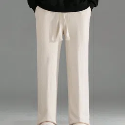 zimist Men Solid White Track Pants image 5