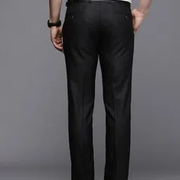 raymond Men Slim Fit Black Viscose Rayon Trousers image 3