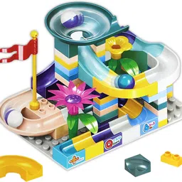 rainbow riders 91 PCS Variable Sliding Blocks Marble Race Run, City Building Fun for 3+ Kids-picture-19