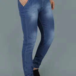 nivasu Men Jogger Fit Mid Rise Light Blue Jeans image 3