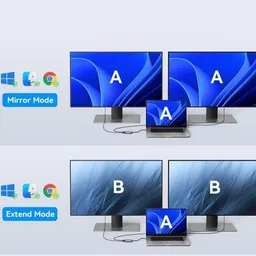 RuhZa USB to Dual HDMI Adapter, USB 3.0 to Dual HDMI Converter, HDMI to USB Adapter Support Windows HDMI Connector image 4