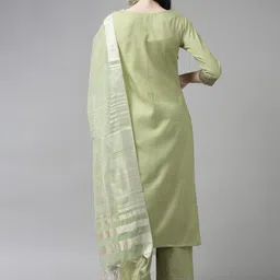 indo era Women Cotton Blend Kurta Palazzo Dupatta Set image 2