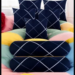 jayog enterprise Microfibre Bolster Pack of 7 Stripes 5 Cushion 2 Bolster-picture-12