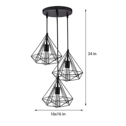 greywings Contemporary Black Metal Cluster Hanging Light image 3