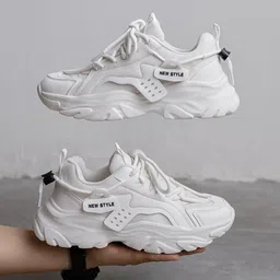 posewalk White Stylish Casual Shoes For Woman Sneakers For Women image 2