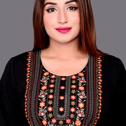 fambee Women Embroidered Wool Straight Kurta image 4