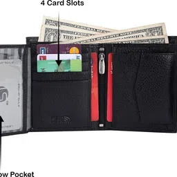leatherstile Women Trendy Black Genuine Leather RFID Wallet - Regular Size image 5