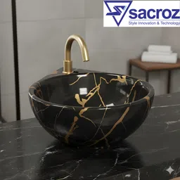 SACROZ CORNER BLACK GOLD BASIN MS-2101 Corner Basin image 2