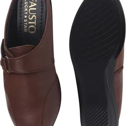 fausto Back Open Formal Slip On Flatform Heel Adjustable Strap Shoes|Office Meetings Slip On For Women image 5