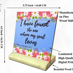 ar creative I Have Found - Bible Verse Wooden Table Decorative Item Decorative Showpiece - 14.224 cm image 3