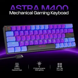 Archer Tech Lab Astra M400 Mechanical Keyboard, 17 RGB Modes, 63 Keys Clicky Blue Switches Wired USB Standard Gaming Keyboard Compatible with Desktop, Laptop, Mac image 2
